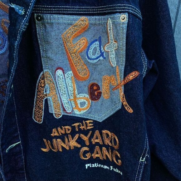 FUBU Platinum Fat Albert And The Junkyard Gang Jean Jacket 2X - Picture 4 of 13
